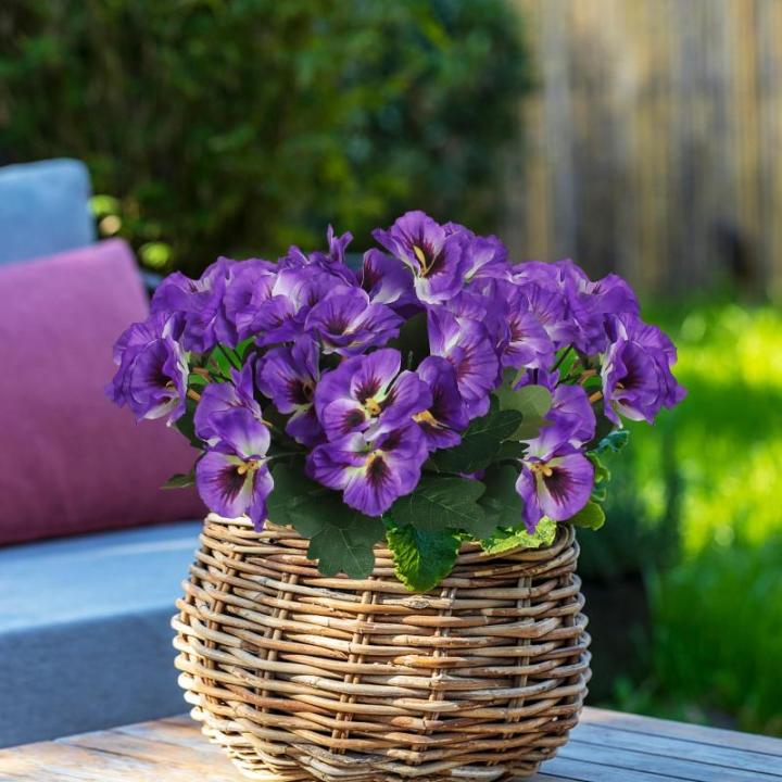 10 bundels kunstbloemen zoals echt balkon, kunstbloemen, buiten, uv-bestendig, weerbestendig, kunstbalkonplanten, balkonbloemen voor huis, vensterbank, bruiloft, decoratie (paars)