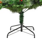 Weihnachtsbaum mit Beleuchtung und Kiefernzapfen Grün 225 cm Christbaum Dekobaum mit Ständer Kunstbaum Tannenbaum Weihnachten Künstlicher Weihnachtsbaum für Weihnachtsdeko