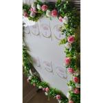 Kunstbloemkoppen, 50 stuks, kunstbloemen, rozen, voor bruiloft, feest, decoratie, doe-het-zelf (diameter 4 cm, wit en roze)