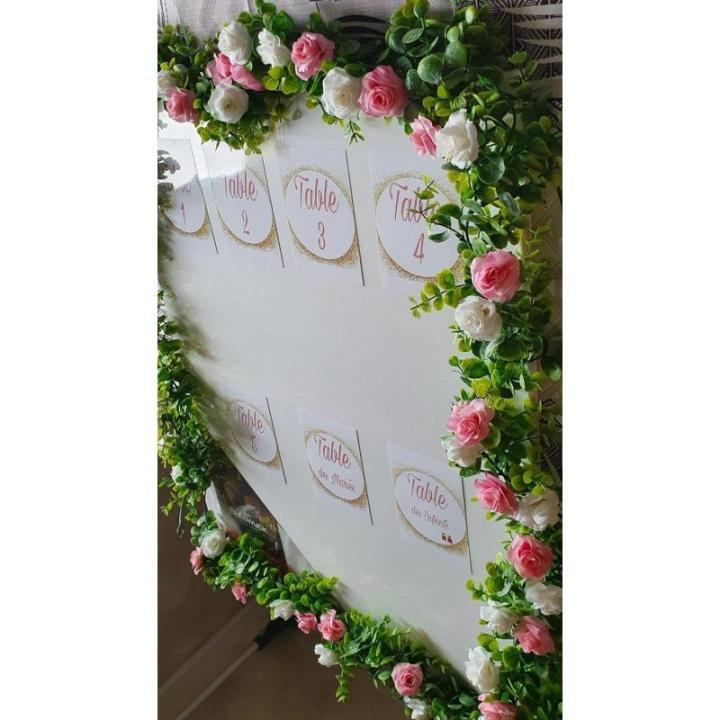 Kunstbloemkoppen, 50 stuks, kunstbloemen, rozen, voor bruiloft, feest, decoratie, doe-het-zelf (diameter 4 cm, wit en roze)