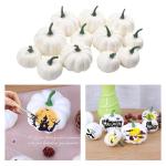 12 stuks kunstpompoenen, decoratieve pompoen, kunstplantset voor Halloween, decoratie, herfstdecoratieset, 6 groot + 6 klein