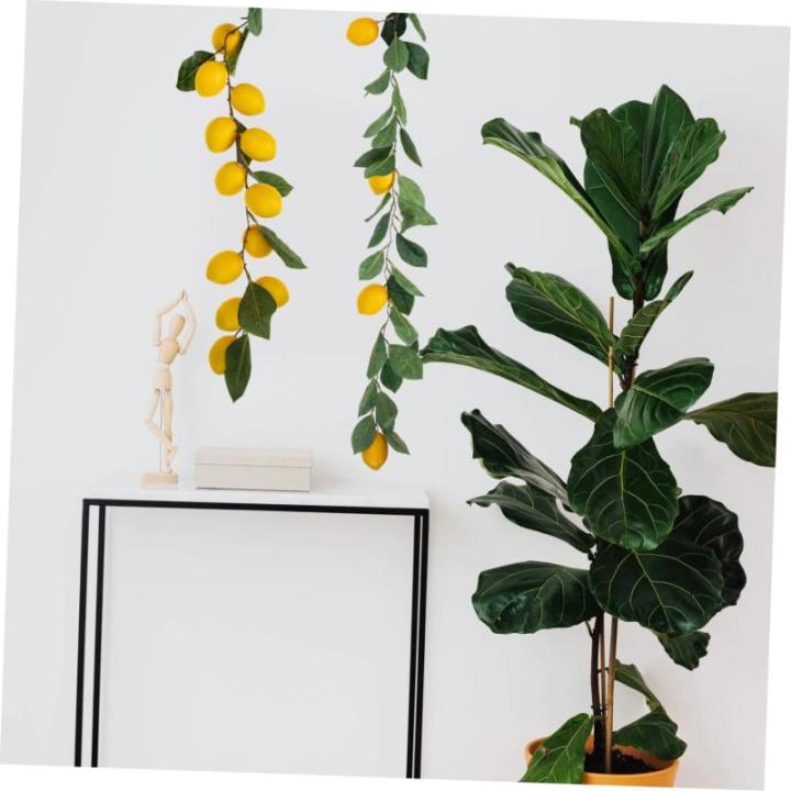 10 STK Simulation Zitronenrattan Gelbe Girlande Künstliche Blumengirlande Sommerdekoration Frühlingsdeko Grüne Girlandenhochzeit Zitronendekoration Für Die Küche Yellow Plasti