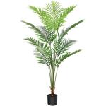 Kunstpalmen, 150 cm, plastic kunstplant, groot, areca palm in pot, woonkamer, balkon, slaapkamer, groen, decoratie (1 stuks)