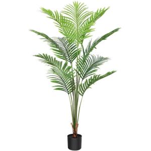 Kunstpalmen, 150 cm, plastic kunstplant, groot, areca palm in pot, woonkamer, balkon, slaapkamer, groen, decoratie (1 stuks)