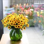 , kunstzonnebloemen, lange steel, zonnebloemen, kunstdecoratie voor buiten, thuis, verjaardag, feest, 96 stuks, geel 1301