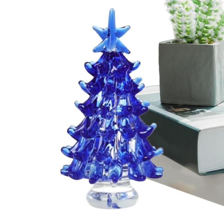 Glazen kerstversiering, tafelkerstboom, miniatuur kerstfiguur, verzamelaarskunst, glazen beeldje, tafelkerstboom, poppenhuis, miniatuur winterfiguren voor kerstdecoratie