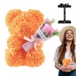 Valentijnsdag rozenbeer cadeau voor haar rozenbeer schattige teddybeer, kunstrozenbeer met rozenboeket, romantische rozen teddybeer cadeau voor Kerstmis