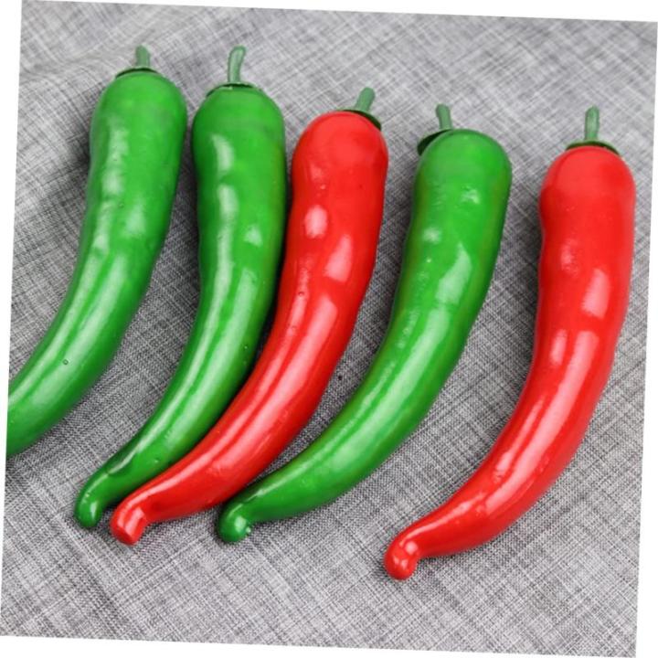 2 Sätze Simuliertes Pepper-Modell Wohnungsdeko Hausdeko Kunstgemüse Simulation Pfeffer Gefälschte Pfefferstütze Vorzeigemodell Gefälschte Essensrequisite Poly-Drache 6 Stück 