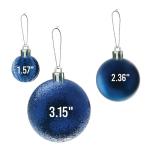 middernachtblauwe kerstbalornamenten voor kerstversiering - 36 stuks kerstboom onbreekbare ornamenten met ophanglus voor vakantie- en feestdecoratie (combo van 6 stijlen in 3 maten