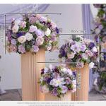 Lila Rose Lavendel Greenery Hochzeit Tisch Centerpiece Floral Ball Arrangement Event Party Requisiten Schießen Zubehör (50CM)
