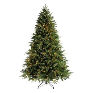Kunstkerstboom, kerstboom met verlichting, realistische traditionele kerstboom, dichte takken, met metalen standaard, eenvoudig te monteren, perfect voor kerstdecoratie, 240 cm