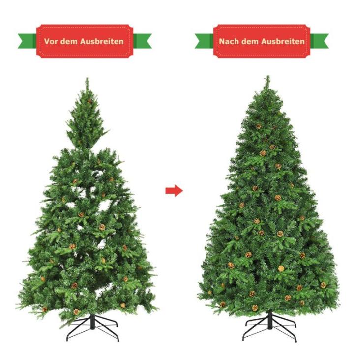 Kunstkerstboom met led-lichtkettingen, kerstboom met verlichting, 210/225/240 cm, groen