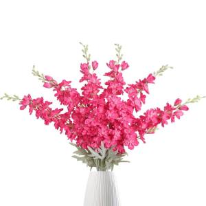 Delphinium 6 stuks 85 cm zijden bloemen felroze faux ridderspoor bloemen lange stengel bloemen voor hoge vaas nepbloemen bloemen bloemstukken voor tafels (felroze)