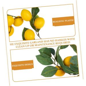 6 STK Simulation Zitronenrattan gefälschte Pflanzenreben künstliche Zitronenzweige kunstplflanze Artificial Plant Girlande Dekor Sommerdeko Verzierung der Haustür Plastik Yellow