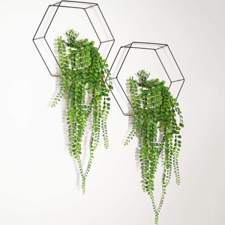 x2 nepplanten kunstmatige planten indoor hangende planten in plastic plantenpotten faux planten voor binnenshuis decoratieve kunstmatige flora kunstmatige indoor opknoping planten
