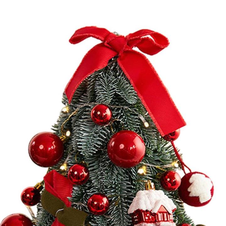 Tisch-Weihnachtsbaum, Mini-Weihnachtsbaum für den Schreibtisch mit Lichtern, dekorativer Kleiner Weihnachtsbaum, Weihnachtsdekoration für die, Style A