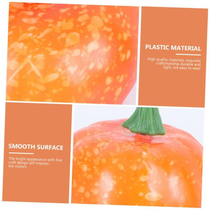6 Sätze Künstlicher Kürbis Künstliches Kürbisdekor Kürbiskernstück Ernten Halloween-kürbis-Requisite Mini-dekor Herbstdeko Lebhafter Kürbis Kürbis-dekor Yellow Plastik 10