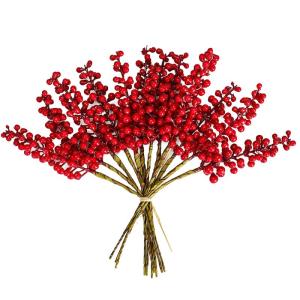 Simulierte Beerenzweige, 12 Stück, Künstliche Beeren, Biegbare Stiele, Zweige, Künstliche Früchte, wasserdichte Beerenzweige für Zuhause, Haus, Küche, Tisch, Korb (B)
