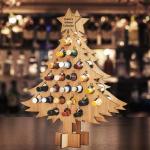 Holz Weihnachtsbaum Alkoholhalter 24 Tage Countdown Adventskalender Erwachsene Advent Weinständer für 24 Mini Flaschen Weihnachten Dekor Countdown Kalender Ständer