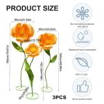 Künstliche Blüten, riesige Blumen 55-71 Zoll, große künstliche Blüten mit Stielen, orange Langen Stamm Seidene gefälschte Blumen