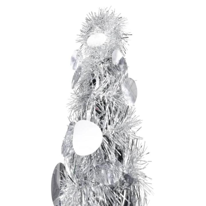 Künstlicher Pop-Up-Weihnachtsbaum Künstlicher Weihnachtsbaum Christbaum Tannenbaum Kunstbaum Weihnachten für Weihnachtsdeko Silber 180 cm PET