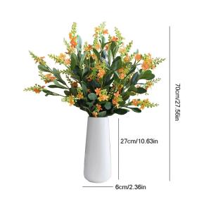 Kunstblumen Künstliche Blumen, Esstisch-Blumen, Heimdekoration, Pflanzen, Blumenarrangements für den Innenbereich mit weißer Keramikvase für jeden Anlass