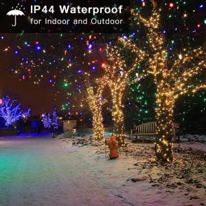 Kerstboomverlichting Meerkleurig, 20M 200 LED Lichtsnoer, Waterdicht Lichtketting, Kerstlichtsnoer, voor en buiten, 8 verlichtingsmodi, Timerfuncties, Decoratie Kerstmis