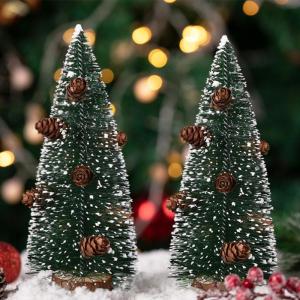 künstlicher Weihnachtsbaum Mini Tannenbaum kleine Miniatur Tanne Miniatur Weihnachtsbaum Zeder Weihnachtsbaum grüner Weihnachtsbaum künstlicher Baum Tannenbaum mit Schnee für W