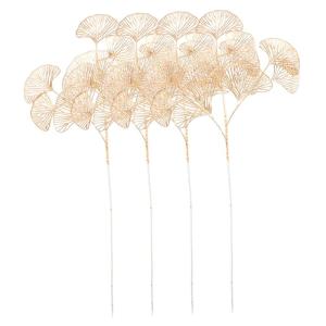 4 Stück Simulierter Ginkgo biloba Eukalyptusstängeldekor Kunstzweige für Vasen mikrogur künstliche Pflanze zähluhr offic künstliche Ginkgoblätter Gefälschte Ginkgo-Dekore p