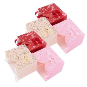 6St Blumenkoffer Wedding goldhochzeit papiertaschentücher gewürz geschenkset geschenkdosen Sets Taschen zum Verpacken von Geschenken -Tragetasche Papiertüten Schleife