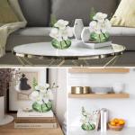 Set van 3 , orchideeën, als echte decoratieve bloemen met glazen vaas, badkamerdecoratie, kunstplant voor woonkamer, feest, kantoor, badkamer