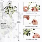 Gypsophila-, 10 stuks Gypsophila-planten, voor bruiloft, bruidsboeket, thuis, knutselen en decoratie (zwart en wit)