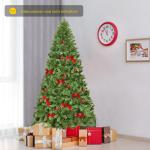 Kunstkerstboom, 180 cm/225 cm, dennenboom met metalen standaard, kerstboom 928/1346 twijgen, pvc-naalden, kunstboom, Kerstmis, klapsysteem, groen (225 cm)