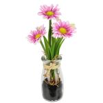 Kunstmini-margrieten in glazen arrangement madeliefjes, decoratie, decoratieve bloemen, planten, , voorjaarsdecoratie, , voorjaar, Pasen, paasdecoratie,