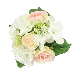 Kunstrozenboeket met hortensia, boeket, kunstboeket, rozen, boeket, zijden bloemen, boeket, hortensia-boeket, kunstbloemen, rozen, bloemen, bruiloft, lichtroze
