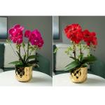 Kunstblumen Künstliches Blumen-Set, goldene Keramikvase mit künstlicher Schmetterlings-Orchidee, Arrangements für den Esstisch für Hochzeitsfeiern für jeden Anlass