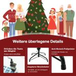 180 cm kunstkerstboom verlicht, scharnierende kerstboom met 8 lichtstanden, 280 warmwitte LED-lampjes, 788 takuiteinden van PE & PVC, dennenboom, kunstkerstboom, groen