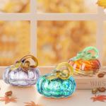 Herbstdeko Tischdeko Glas Kürbis,Herbst Dekoration Kürbisfigur für Herbsternte Dekor,8cm Glas Kürbis Sammelfiguren Tischakzent für Tischdeko,Erntedankfest Thanksgiving Hallowe