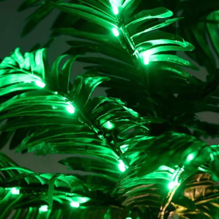 Künstliche Palme mit 88 LEDs Dekobaum Kunstbaum Deko für Weihnachten, Party, Hochzeit, Garten, Balkon Warmweiß 150 cm