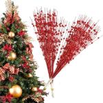 Künstliche Schaumstoffblumen, goldener Glitzer, Weihnachtsbeeren, Blumenstrauß, Zuhause, Weihnachten, Hochzeit, Dekoration, Tischkranz, Basteln, 43 cm
