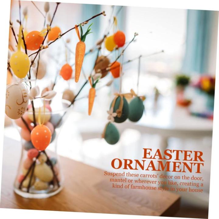 2 Sätze Karotten-Ornament Easter Decoration Ozdoby Wielkanocne Karotten Anhänger Mini-ostermöhren Karotten-dekor Festival-dekor Osterdekoration Zum Aufhängen Schaum 12 Stück *