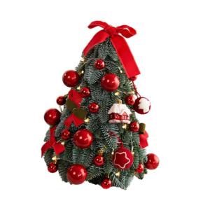 Tisch-Weihnachtsbaum, Mini-Weihnachtsbaum für den Schreibtisch mit Lichtern, dekorativer Kleiner Weihnachtsbaum, Weihnachtsdekoration für die, Style A