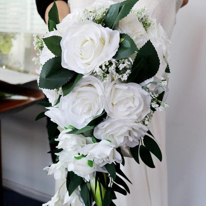 Wassertropfen Rose Hochzeit Brautstrauß Romantische Halten Blume Braut Brautsträuße Brautjungfer Blumenstrauß Valentinstag Dekoration