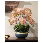 Kunstblumen Künstliche Pflanzen, Orchideen-Blumenarrangement – ​​Elegante Orchideen-Bonsai-Dekoration, künstliche Blumen mit Porzellanvase für jeden Anlass