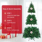 7 Fuß künstlicher Weihnachtsbaum unbeleuchtet, künstlicher Weihnachtsbaum mit Scharnier, 1100 Zweigspitzen und faltbarem Metallständer, Weihnachtsweihnachtsbaum für Zuhause, B