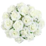 Kunstbloemkoppen, 50 stuks, kunstbloemen, rozen, voor bruiloft, feest, decoratie, doe-het-zelf (diameter 4 cm, lichtgeel)