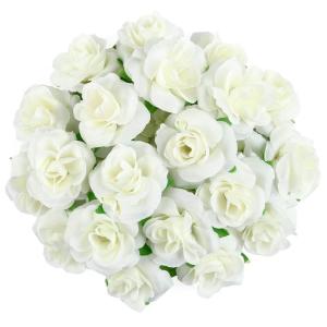 Kunstbloemkoppen, 50 stuks, kunstbloemen, rozen, voor bruiloft, feest, decoratie, doe-het-zelf (diameter 4 cm, lichtgeel)