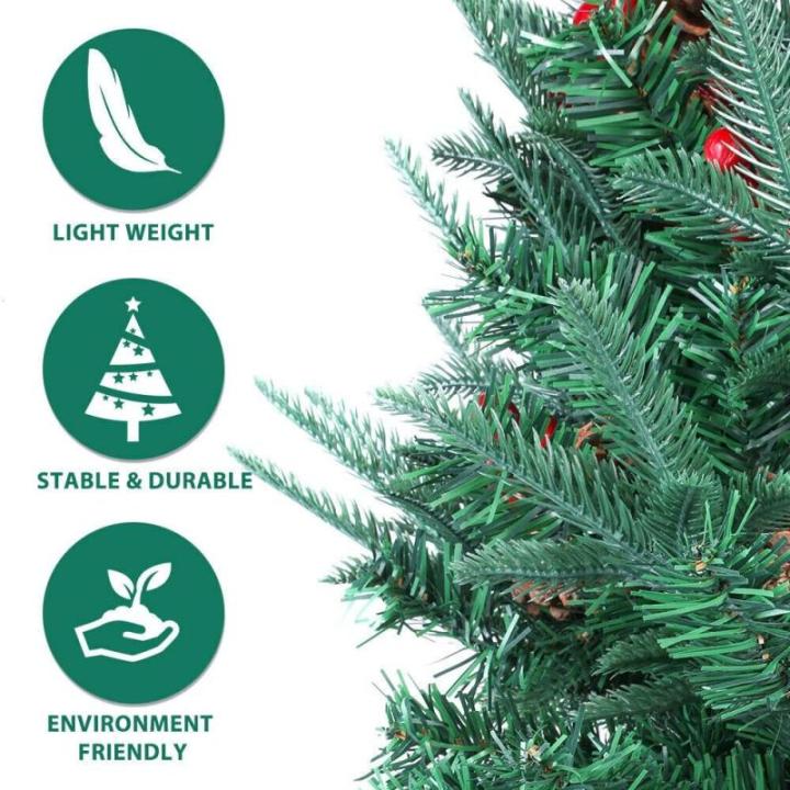 Künstlicher Bleistift-Weihnachtsbaum, 2,1 m, künstlicher Weihnachtsbaum, grün, Festliche Dekoration, buschiger Weihnachtsbaum für den Innenbereich, für Partydekoration (Größ