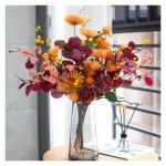 Kunstblumen Künstliche Blumen mit Glasvase, künstliche Pflanzen für den Innenbereich, künstliche Blumenarrangements, Seidenblumen für den Hausgarten, Terrassendekoration für 