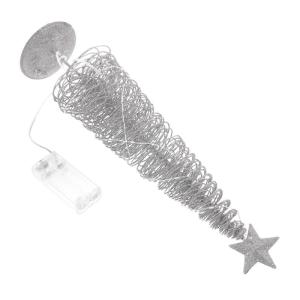 1stk Leuchtender Weihnachtsbaum Mikrolandschaft Krippendekor Led-Mini-Weihnachtsbaum Weihnachtsbaum-Desktop-Ornament Künstlicher Mini-Weihnachtsbaum Schmiedeeisen Silver